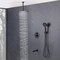Kibi Circular Pressure Balanced Ceiling Mounted 3-Function Shower System w Rough In Valve - Matte Black KSF409MB - alternate 3